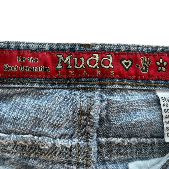 Vintage 90s Y2K Mudd Jean Shorts 16R Medium Wash Stretch Casual Classic Denim - Picture 5 of 10